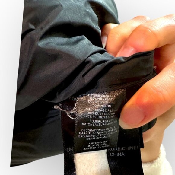 Rudsak Double Layer Black Mid-Length DOWN FUR LEATHER puffer Winter Jacket Coat - Picture 7 of 11